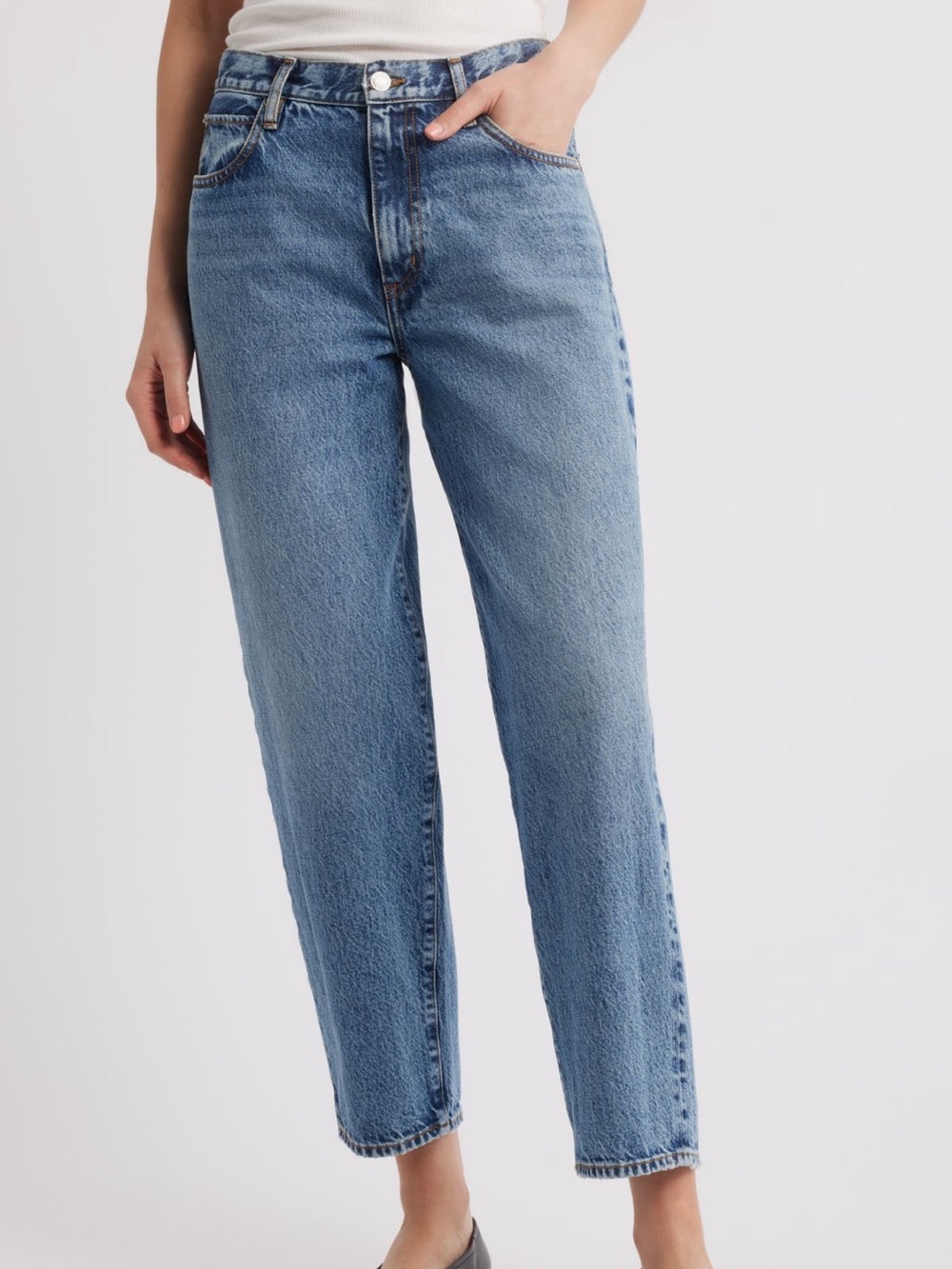 FRAME The Candle High Waist Barrel Jeans, Size 24